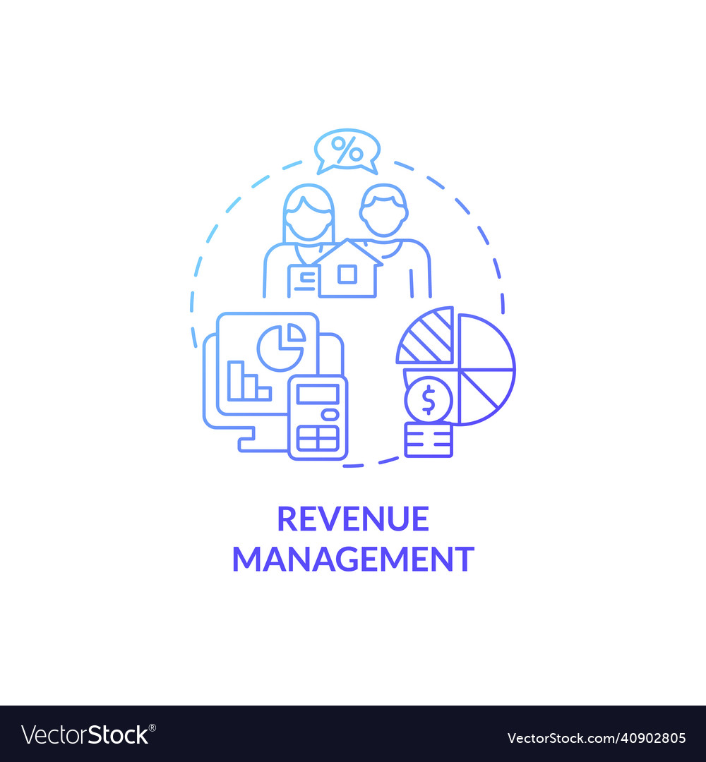 Revenue management blue gradient concept icon Vector Image