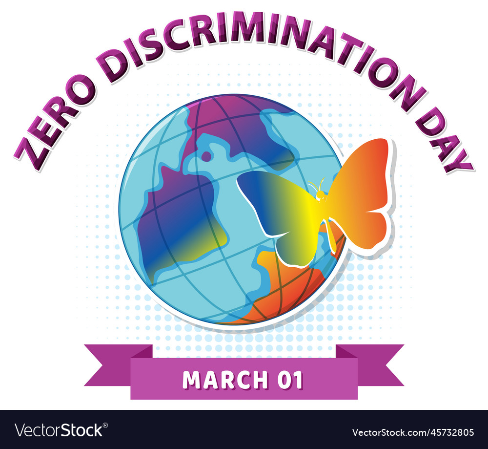 Zero Discrimination Day Banner Design Royalty Free Vector