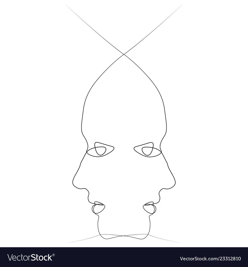 abstrakt face one line