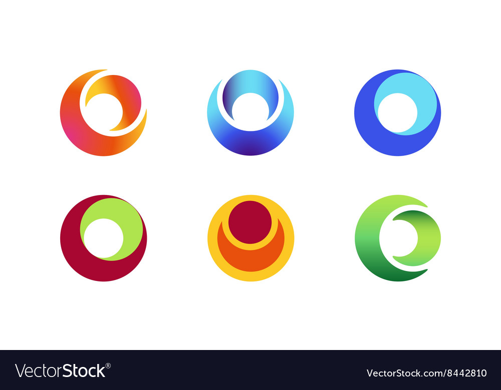 Circle Ring Logo Design Set Royalty Free Vector Image