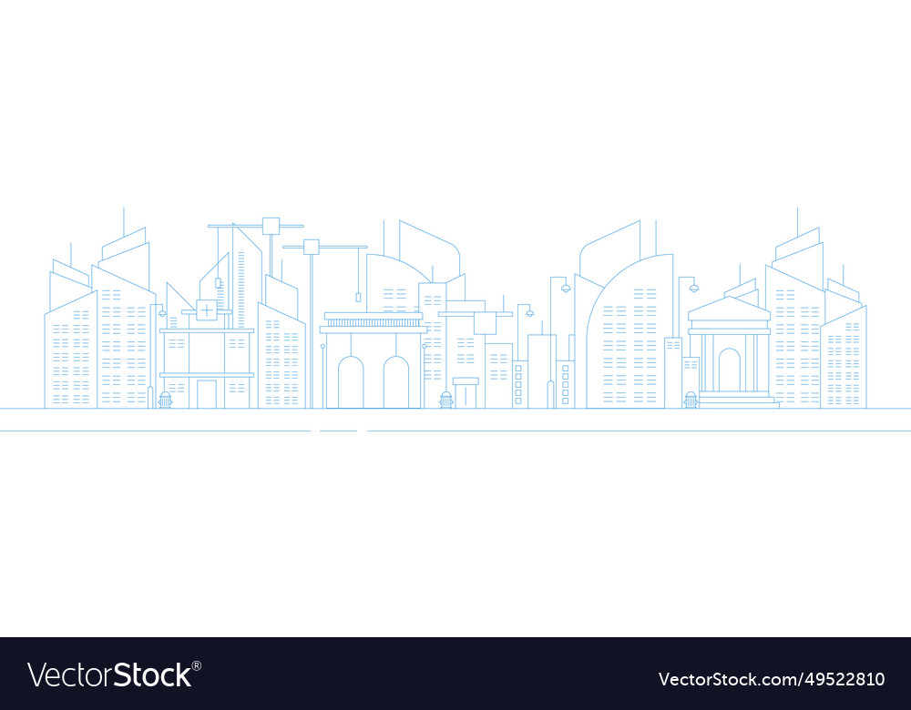 Futuristic outline urban landmark silhouette Vector Image