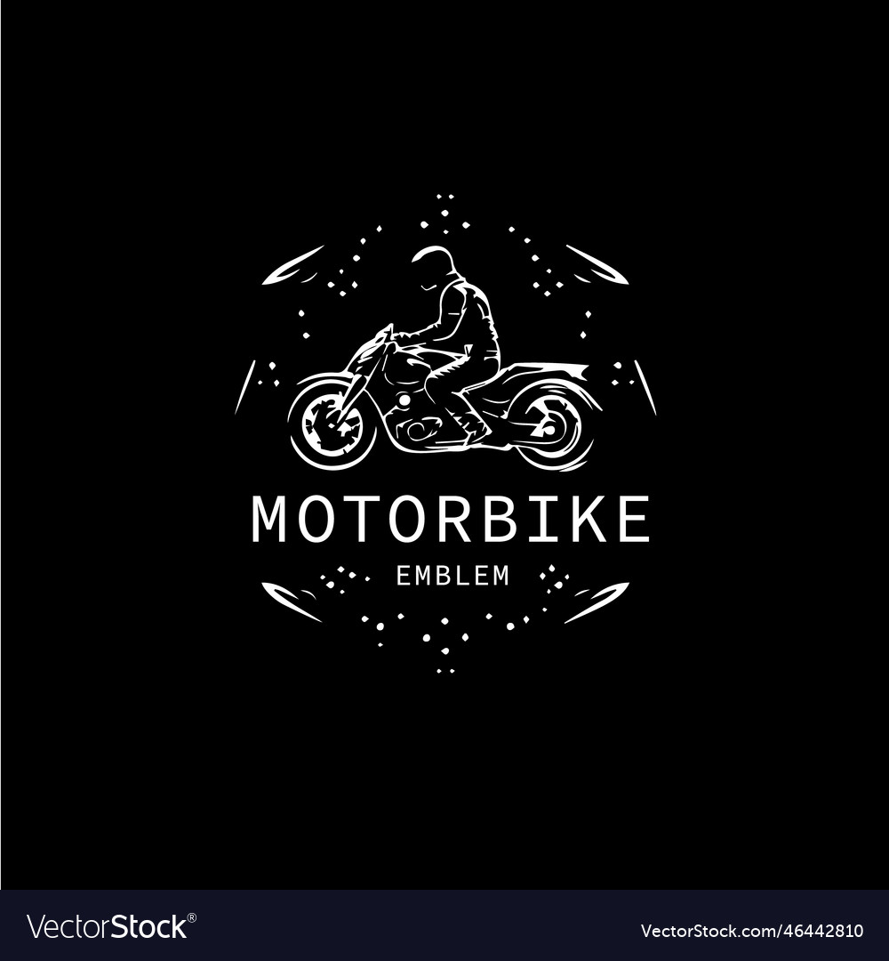 Motorbiker icon motorcycle biker emblem speed