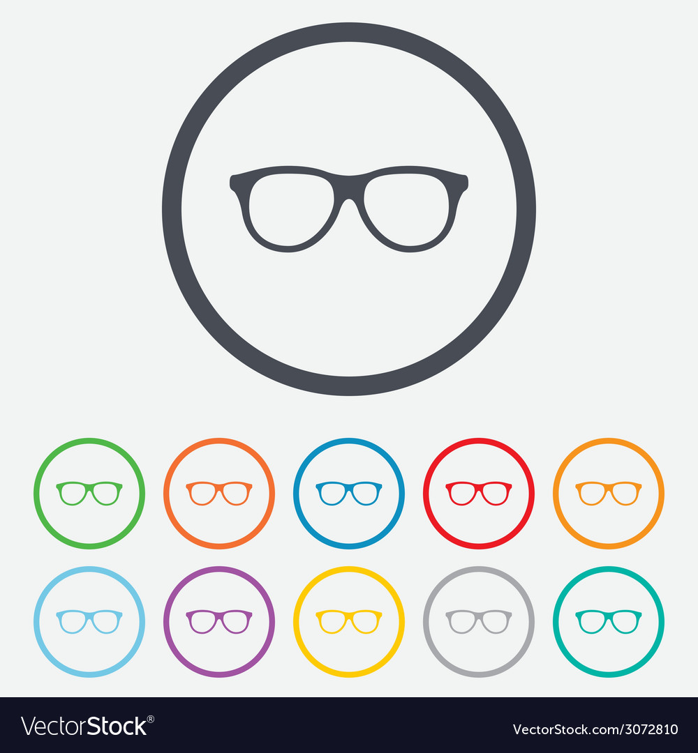 Retro glasses sign icon Eyeglass frame symbol Vector Image