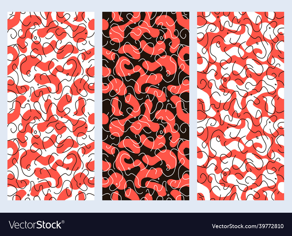 Set of trendy abstract seamless patterns