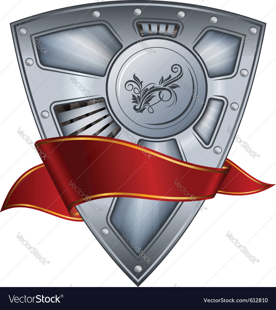 Shield with ribbon