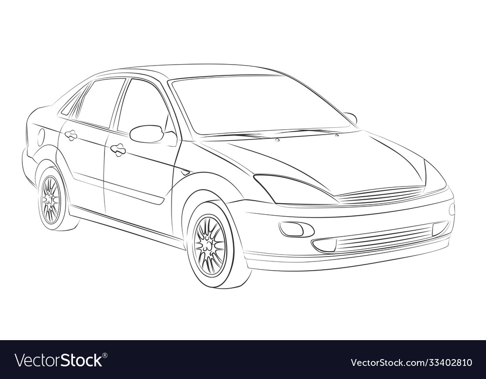 Sketch old car Royalty Free Vector Image - VectorStock