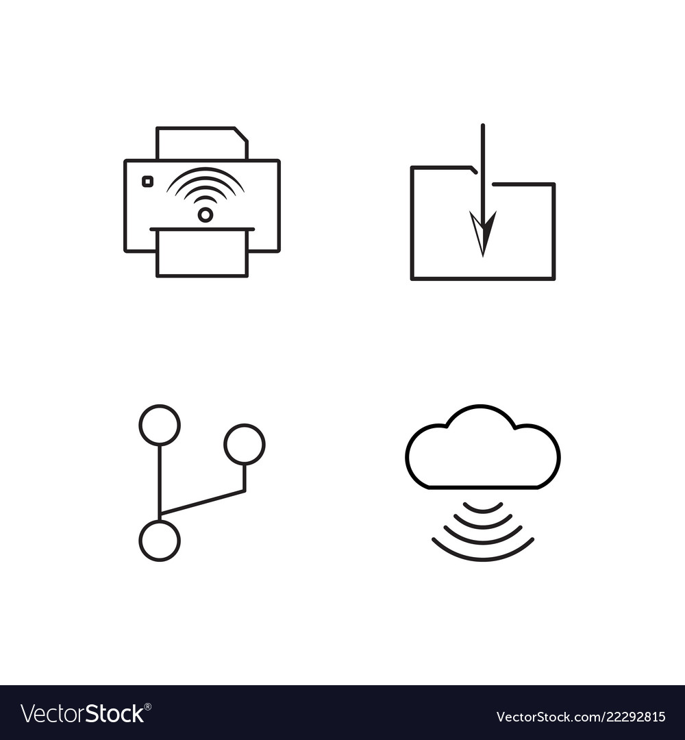 Business simple outlined icons set