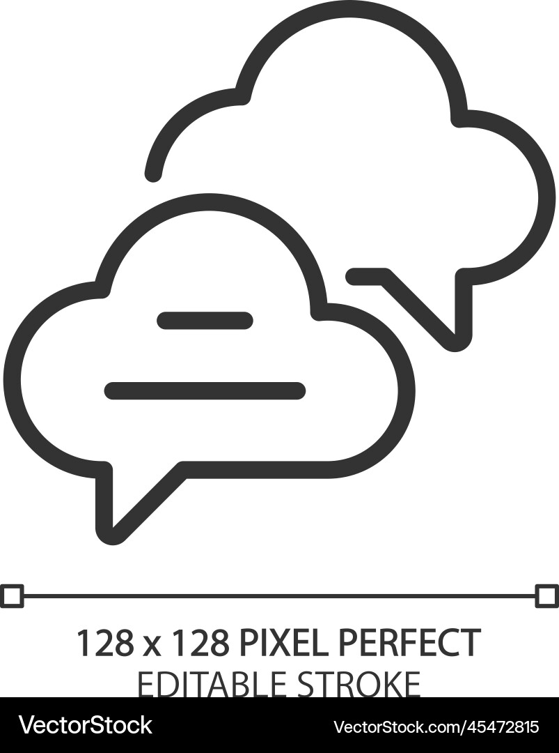 Cloud based live chat pixel perfect linear icon Vector Image