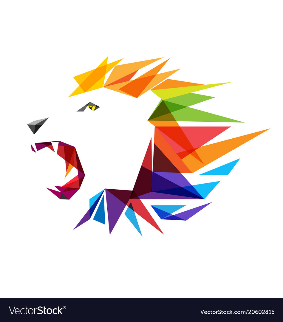 colorful lion head logo royalty free vector image logo lion