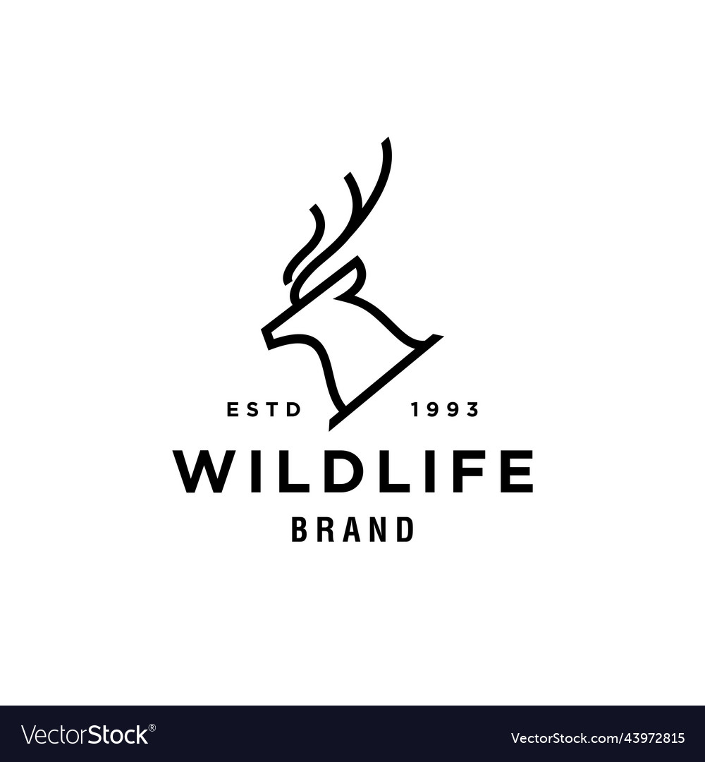 Deer logo design abstract head logo Royalty Free Vector