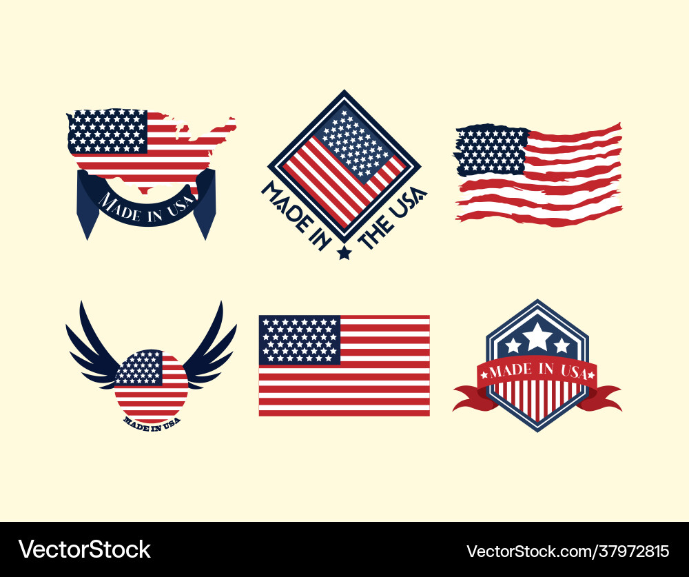 Made in usa set Royalty Free Vector Image - VectorStock