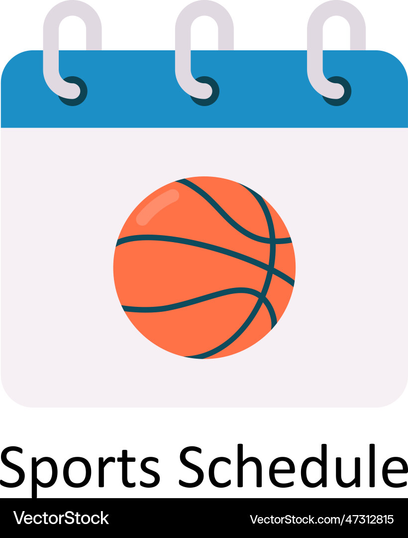 Sports schedule flat icon design Royalty Free Vector Image