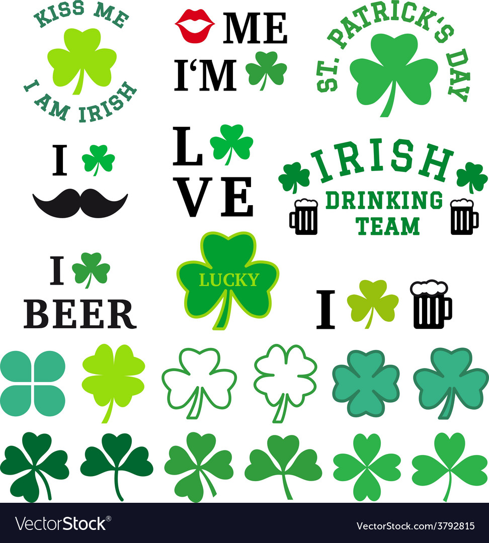 St patricks day clover set