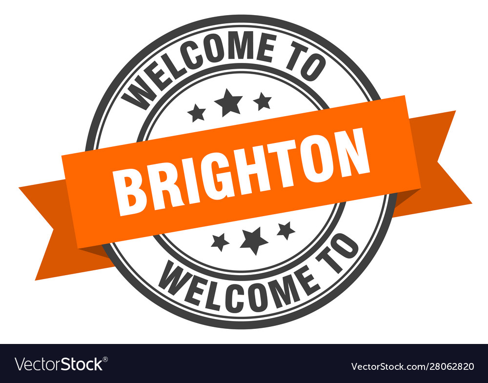 Brighton stamp welcome to orange sign