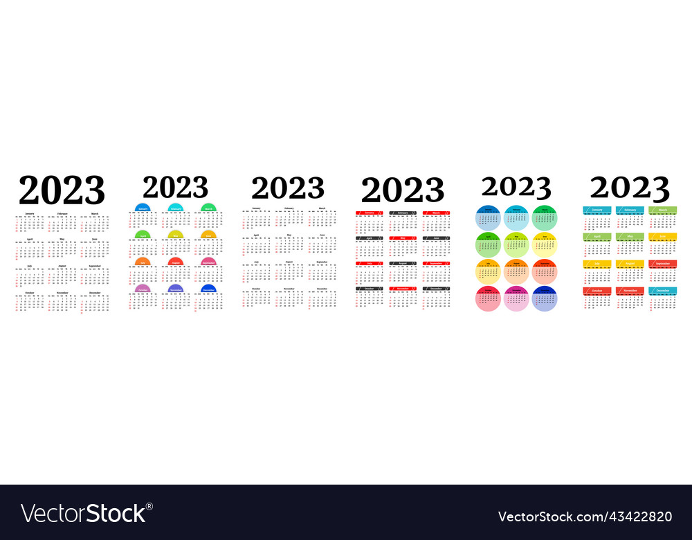 Calendar for 2023 isolated on a white background Vector Image