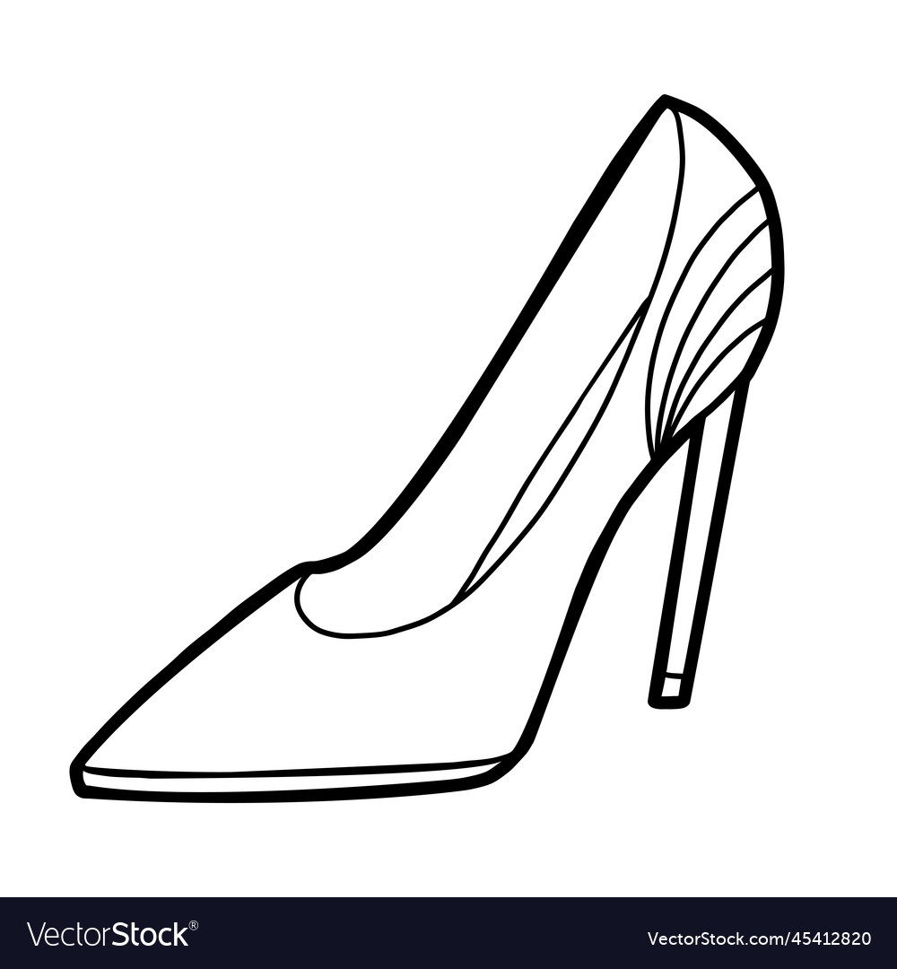 Coloring book cartoon shoe collection pump Vector Image