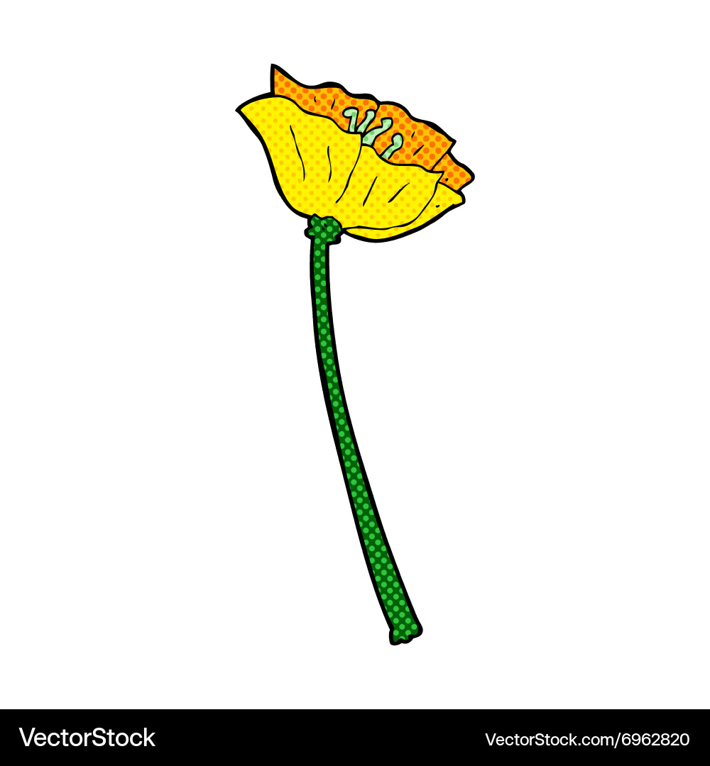 Comic cartoon flower Royalty Free Vector Image