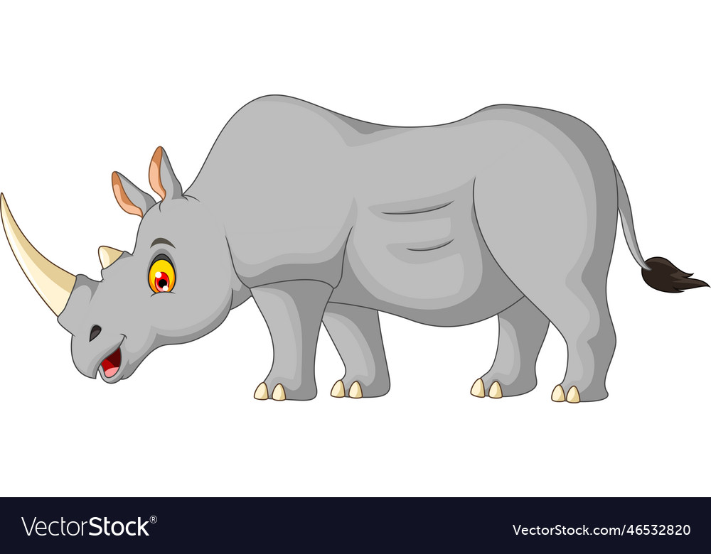 Cute rhino cartoon concept Royalty Free Vector Image