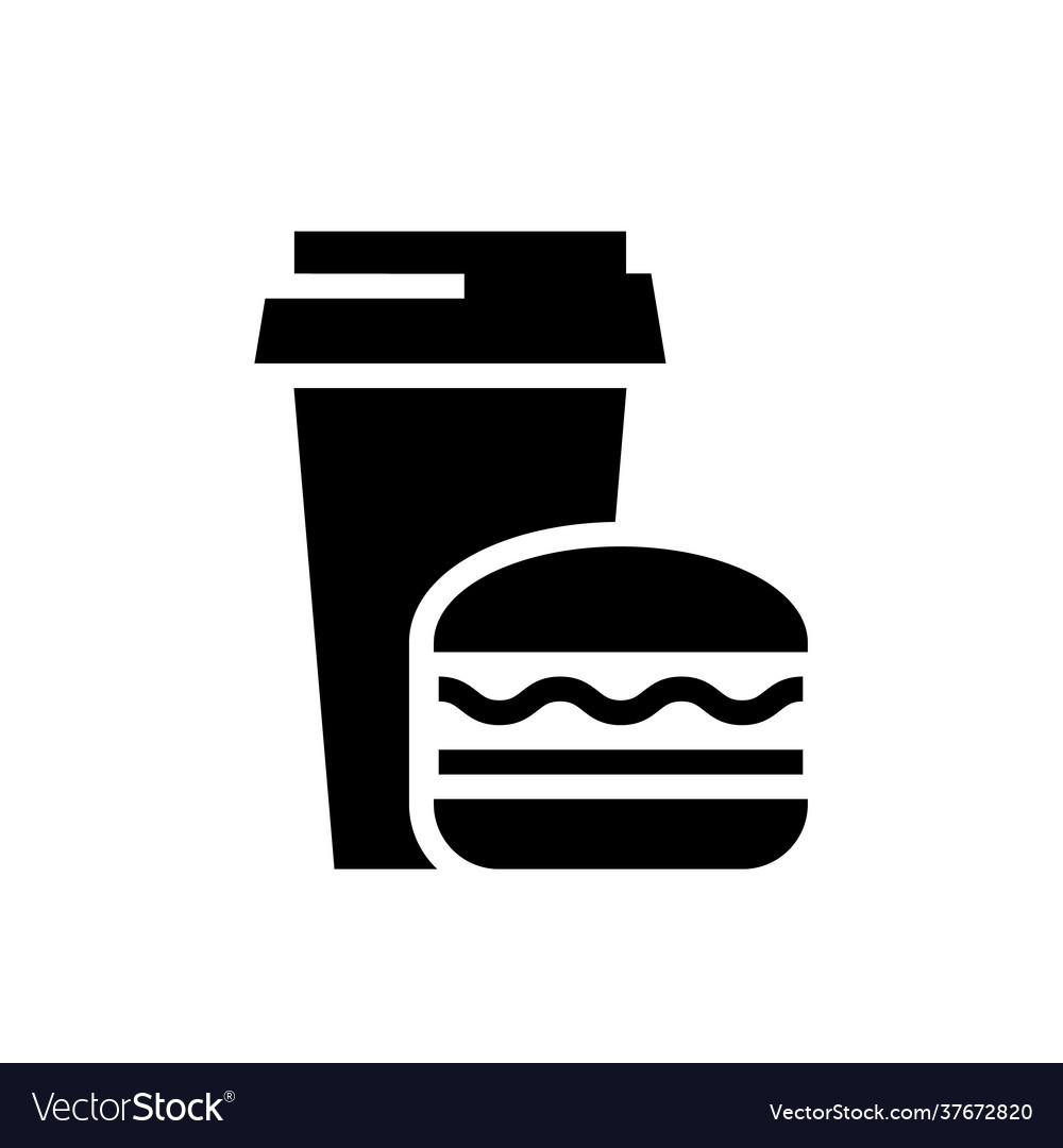 Fast food black icon on white background Vector Image