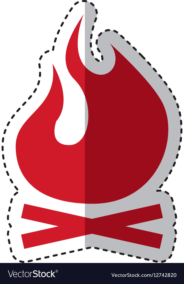 Fire flame sign isolated icon