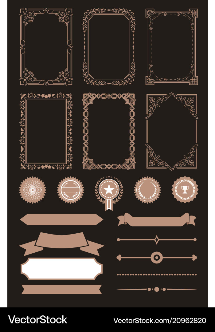 Frames collection vintage Royalty Free Vector Image