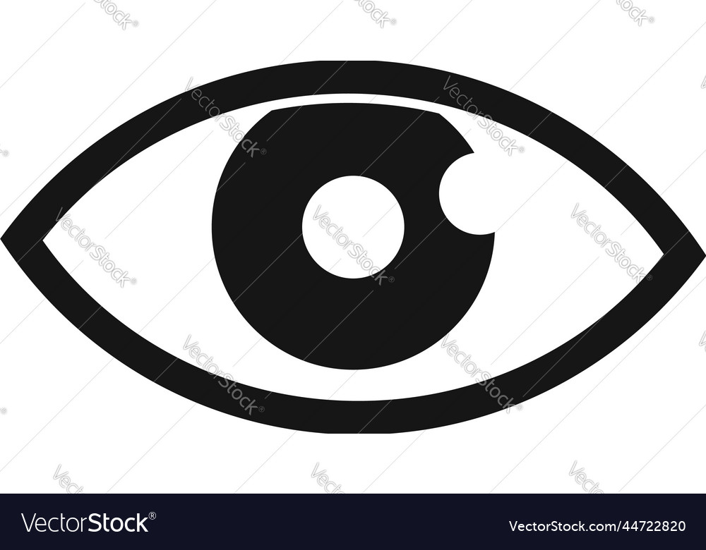 Healthy eye icon simple test eyesight Royalty Free Vector