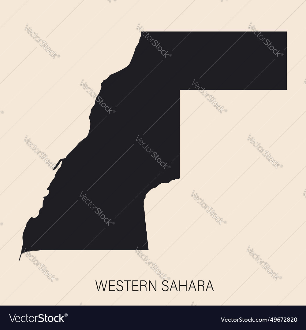 Highly detailed western sahara map with borders