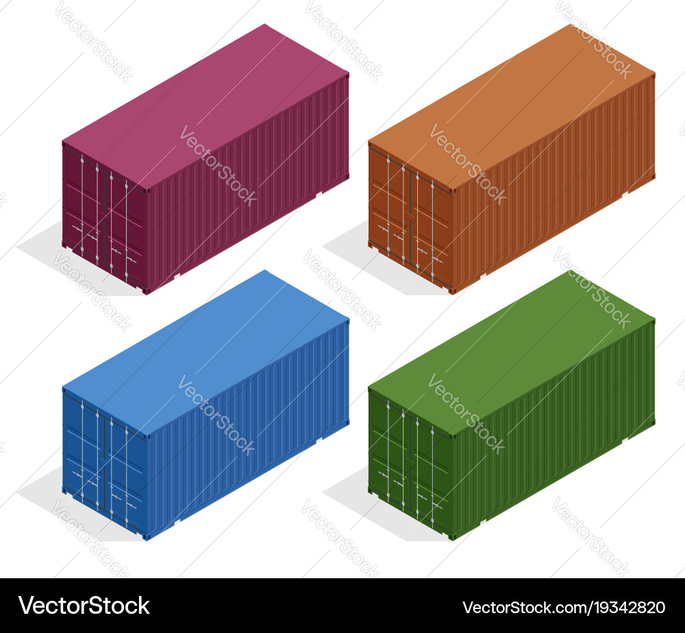 Isometric large metal containers Royalty Free Vector Image