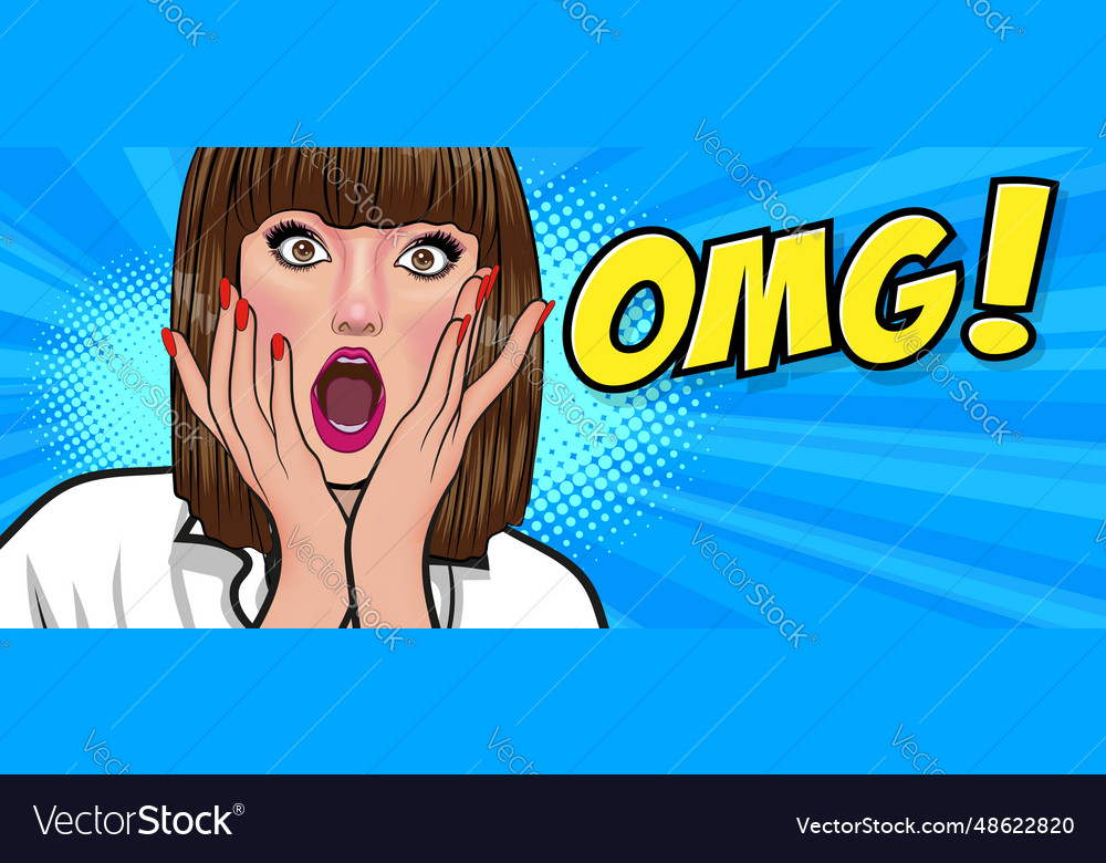 Surprised beautiful young woman 094 Royalty Free Vector