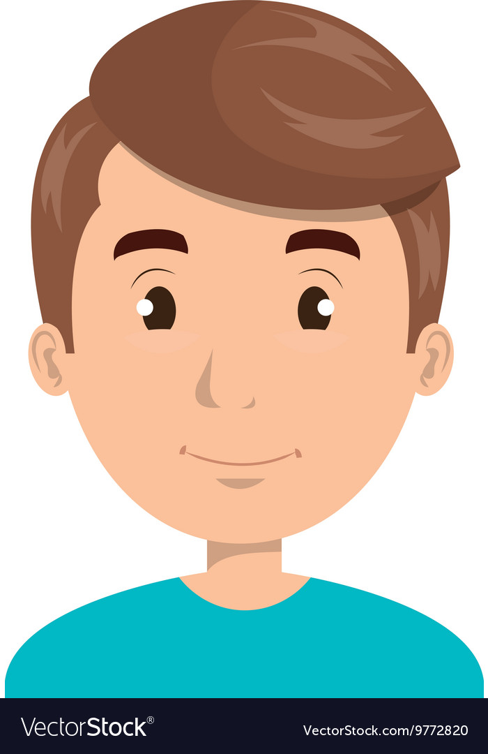 Young man face cartoon design Royalty Free Vector Image