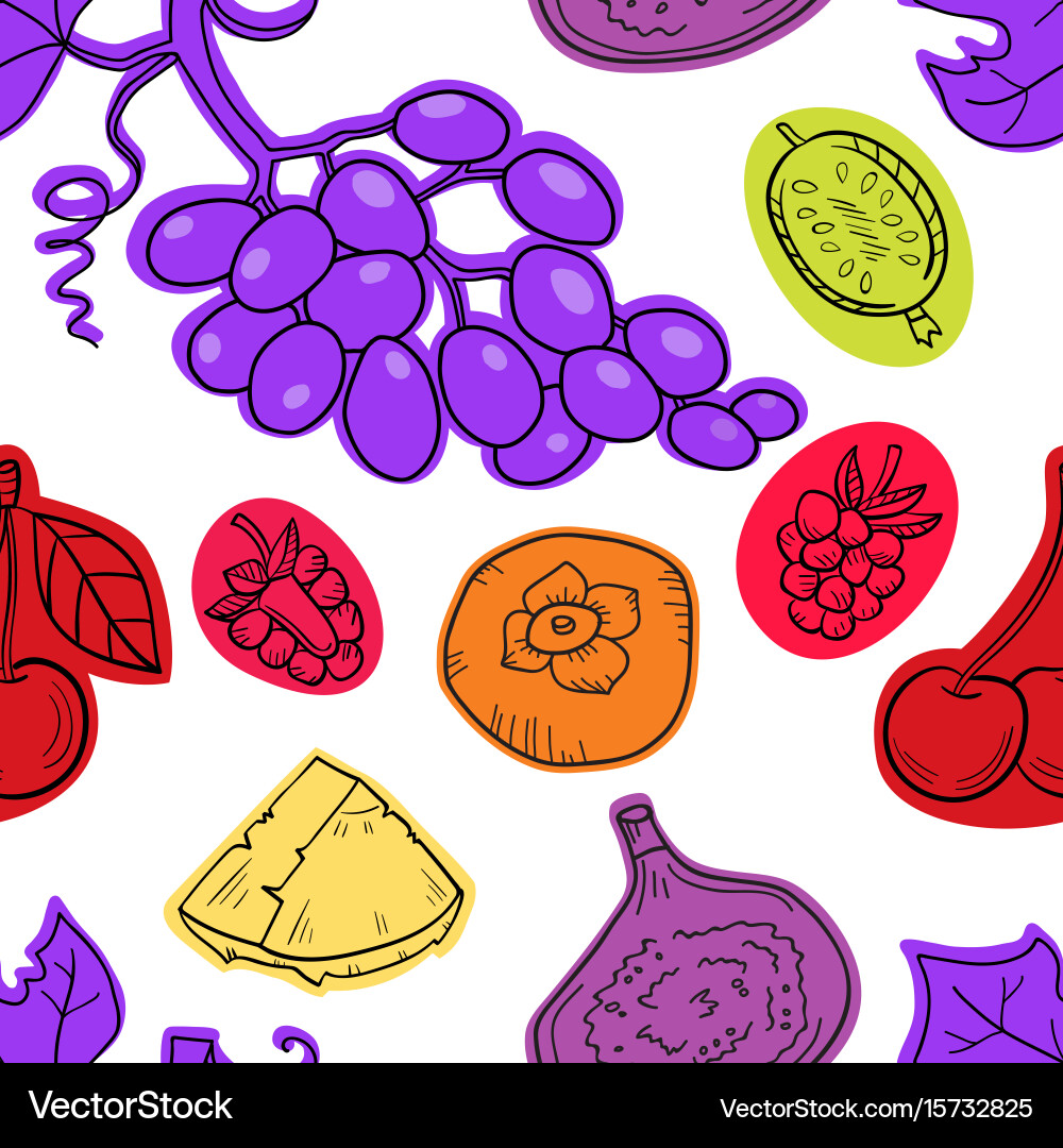 Colorful seamless pattern with fruits Royalty Free Vector