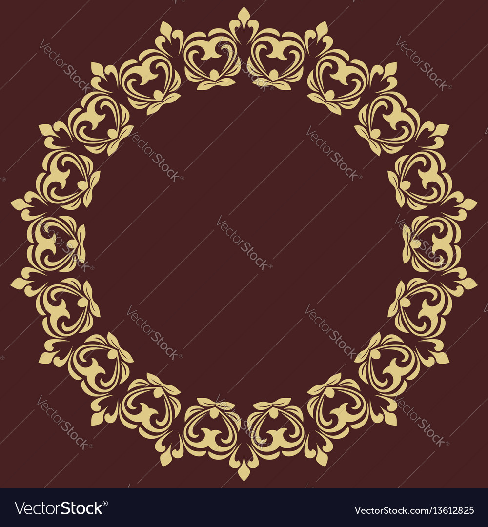 Floral modern round frame Royalty Free Vector Image