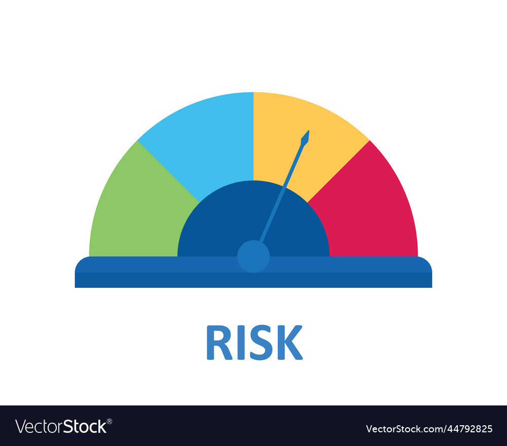 Risk assessment concept icon with bar gauge Vector Image