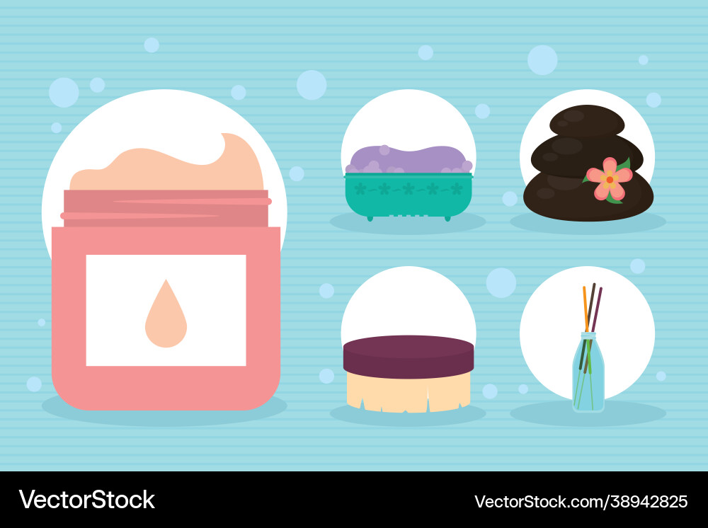 Spa elements icon set Royalty Free Vector Image