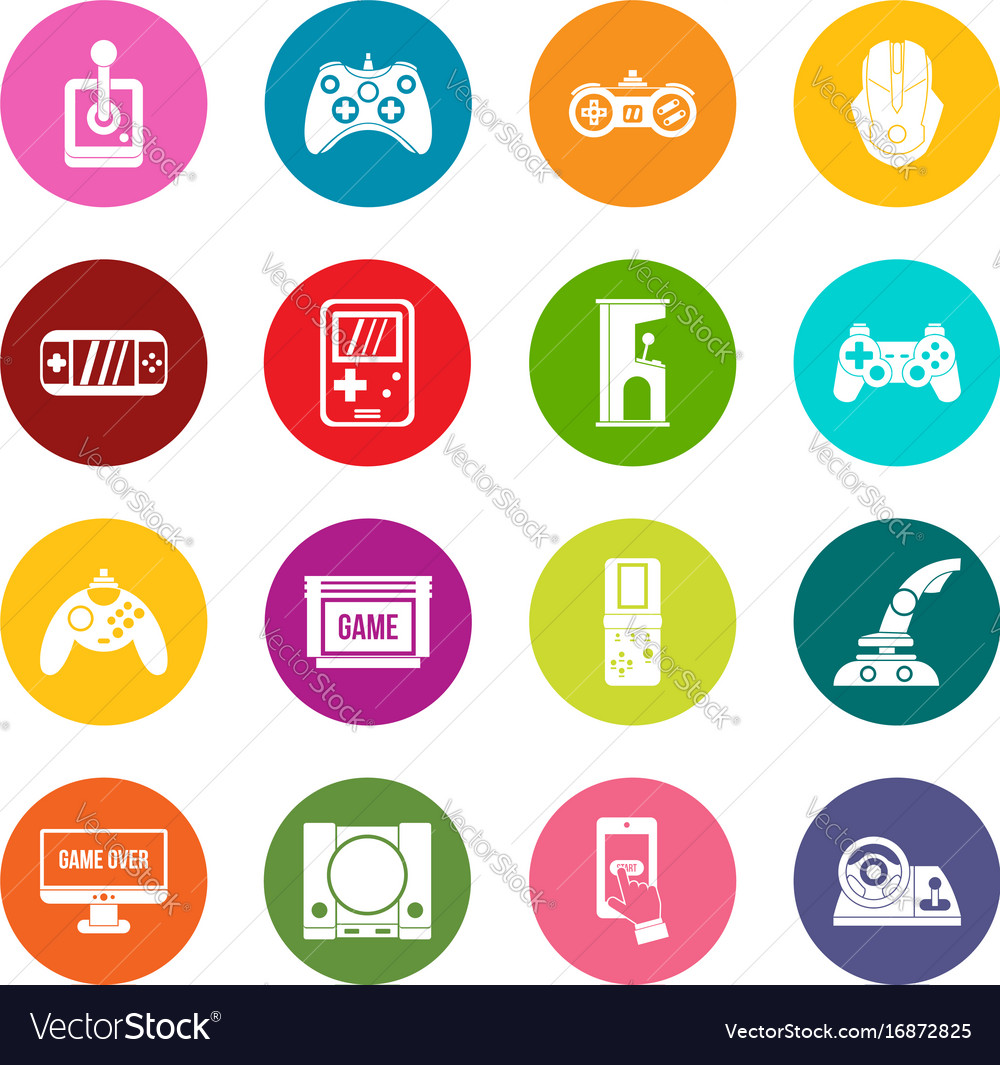 Set of video game icons Royalty Free Vector Image