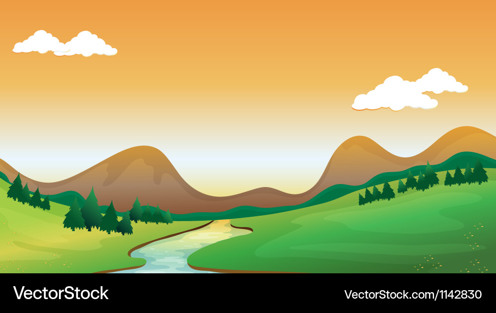 A mountain view Royalty Free Vector Image - VectorStock