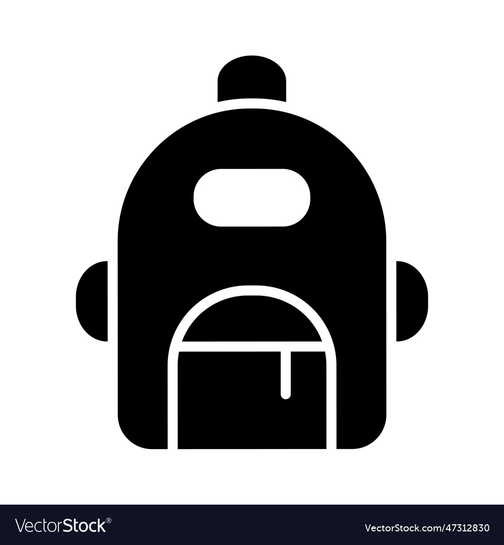 Backpack glyph icon for personal and commercial