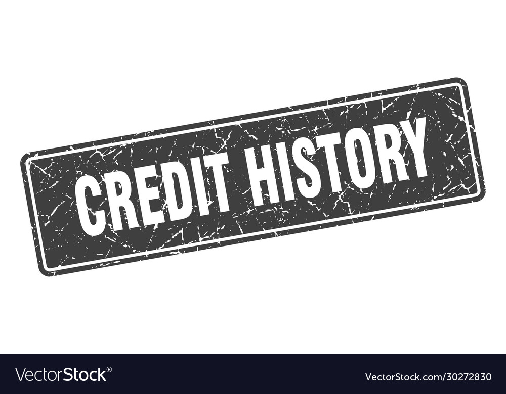 Credit history stamp vintage gray