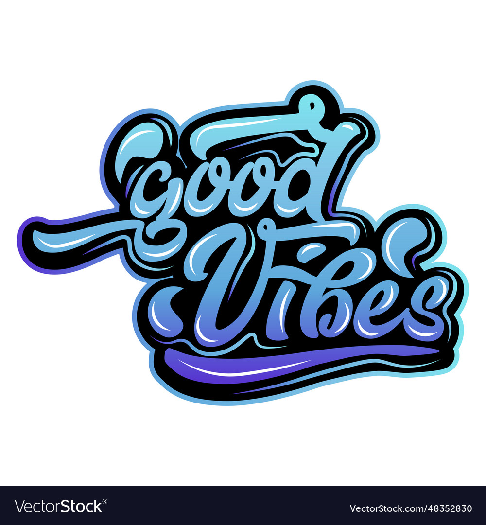 Good Vibes Vintage Slogan With Pastel Royalty Free Vector