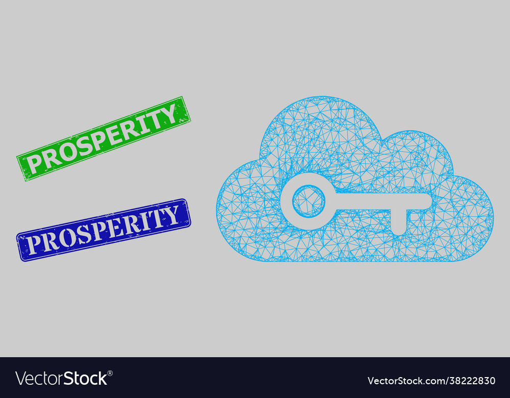 Grunged prosperity imprints and hatched cloud key