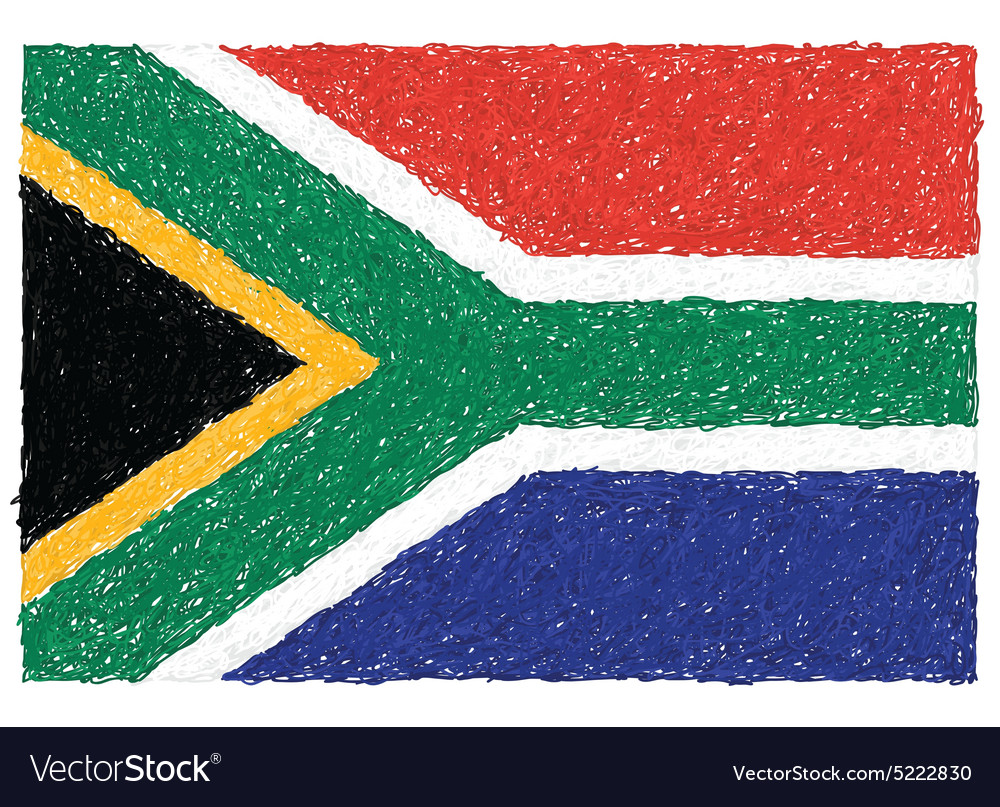 Hand Drawn Flag South Africa Royalty Free Vector Image 2214