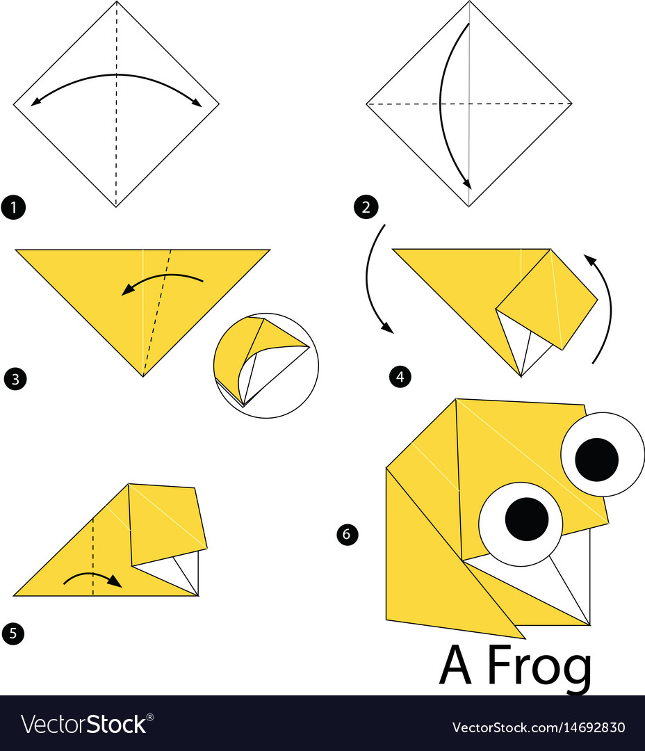 Step by instructions how to make origami Vector Image