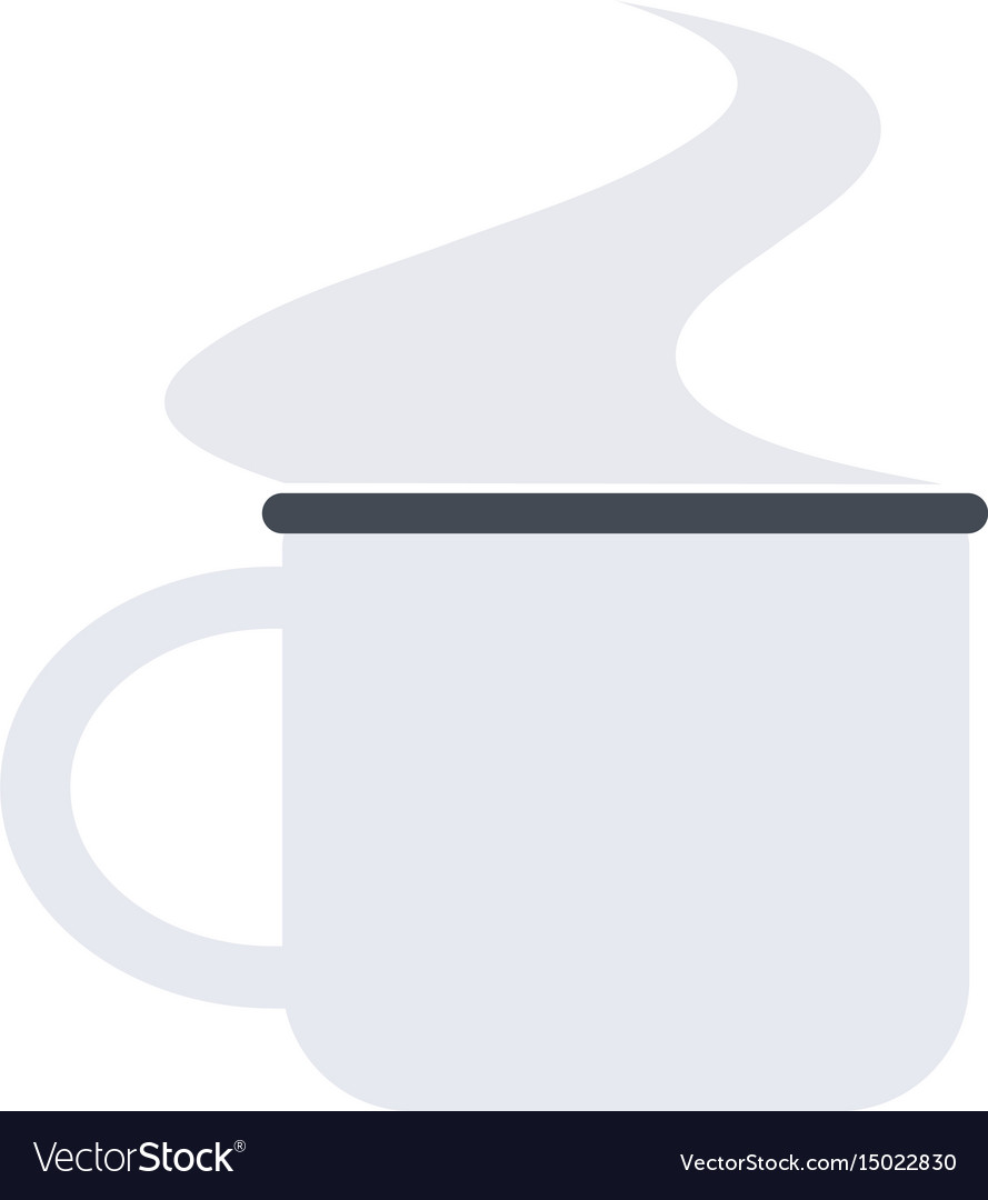 White Small Mug With A Steam For Camping