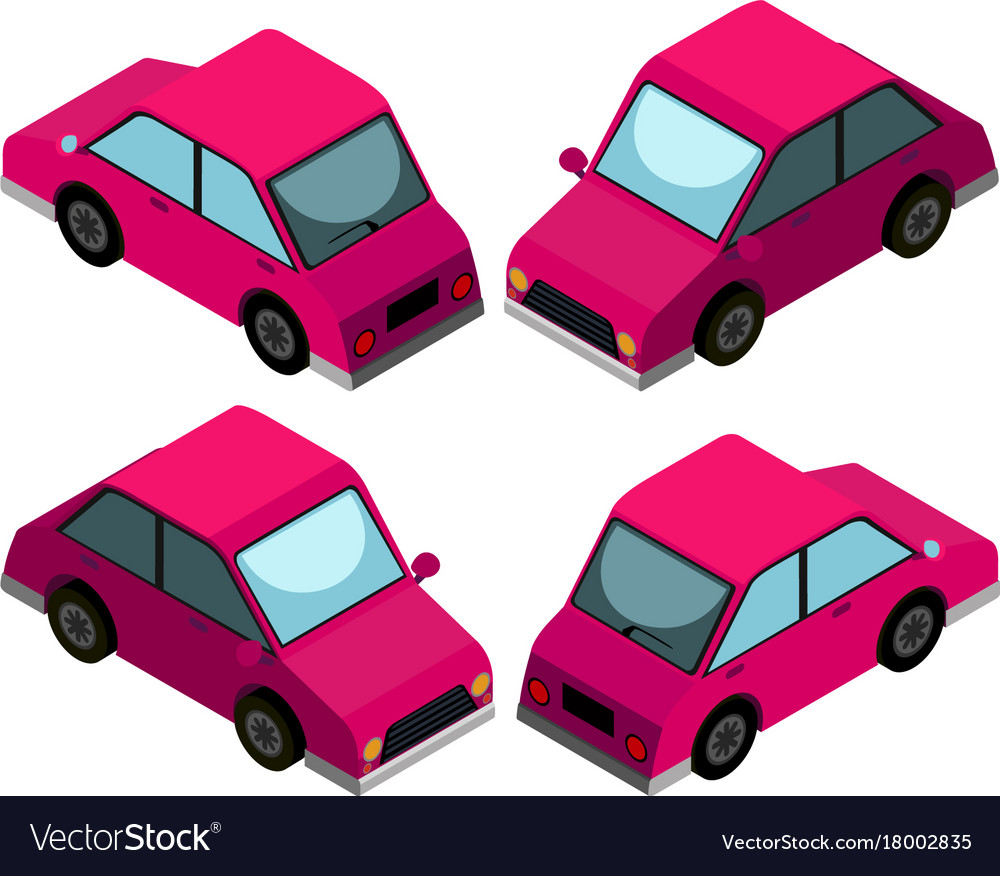 Download 3d design for pink car Royalty Free Vector Image