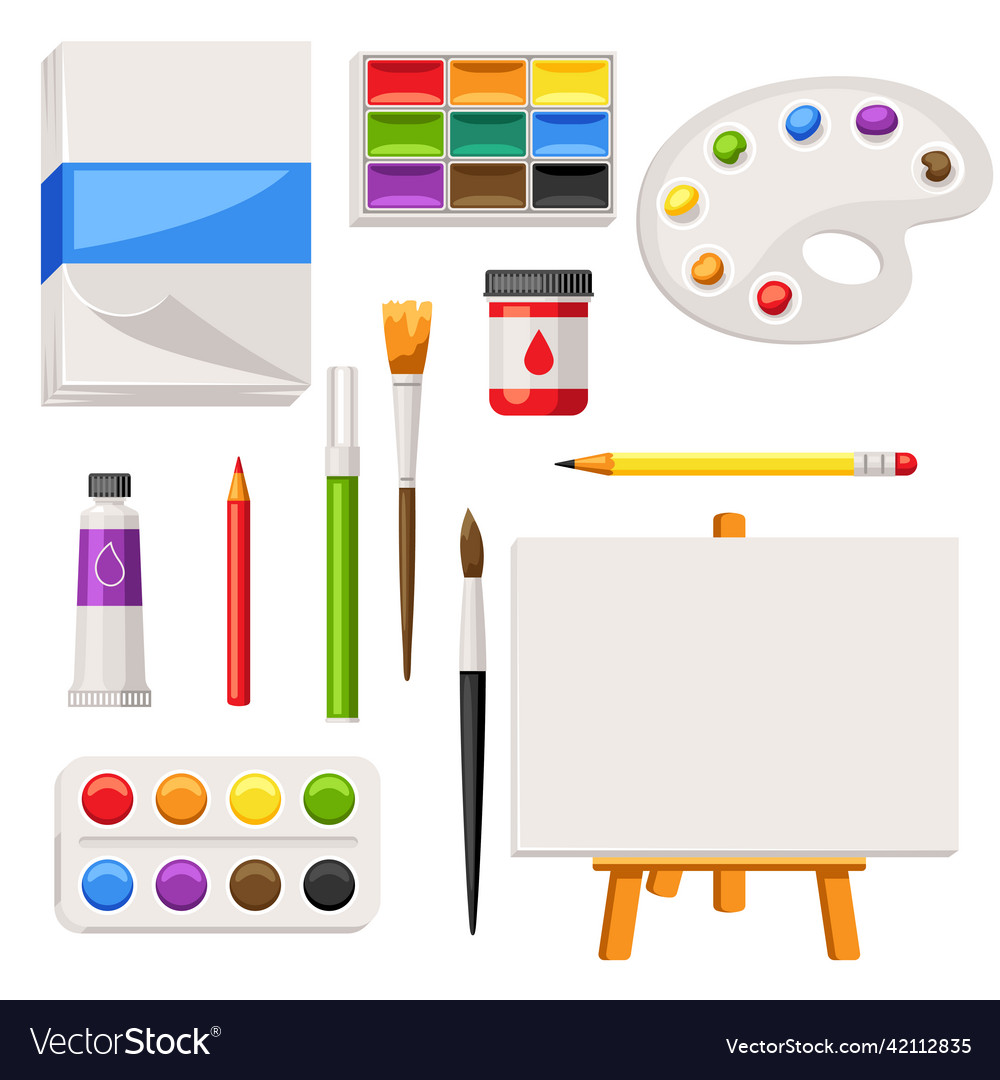 https://cdn1.vectorstock.com/i/1000x1000/28/35/background-with-painter-tools-and-materials-art-vector-42112835.jpg