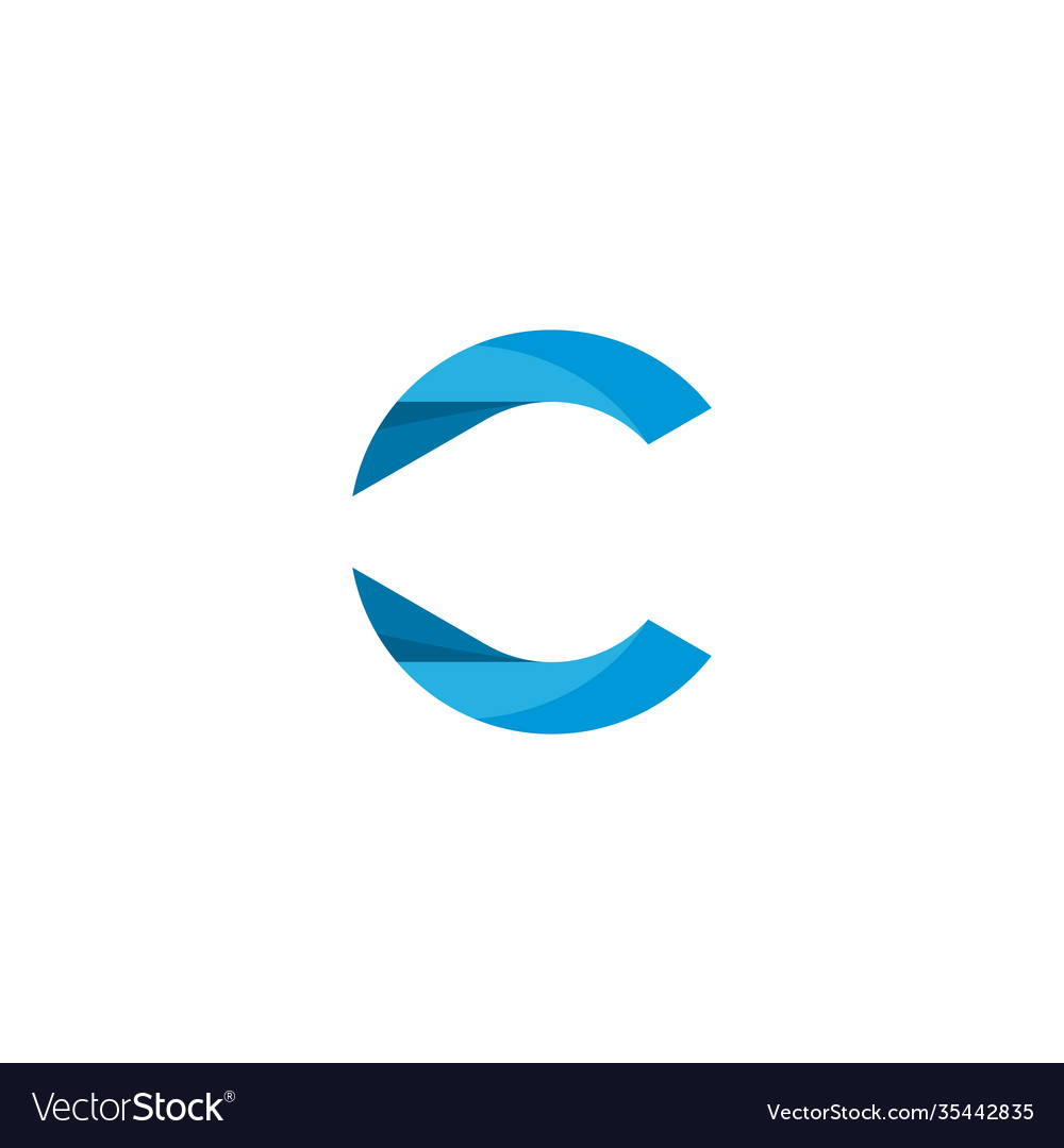 C logo with blue color Royalty Free Vector Image