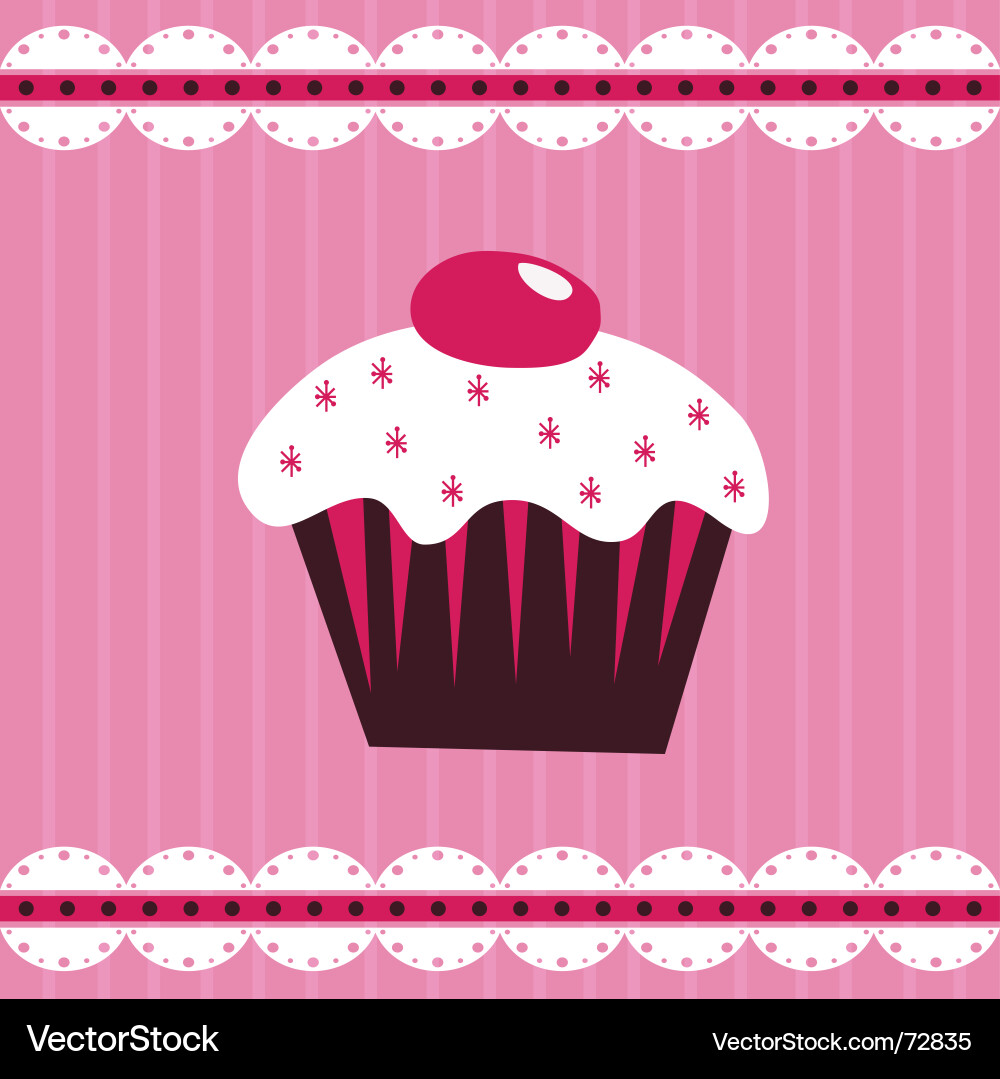 Cherry cake Royalty Free Vector Image - VectorStock
