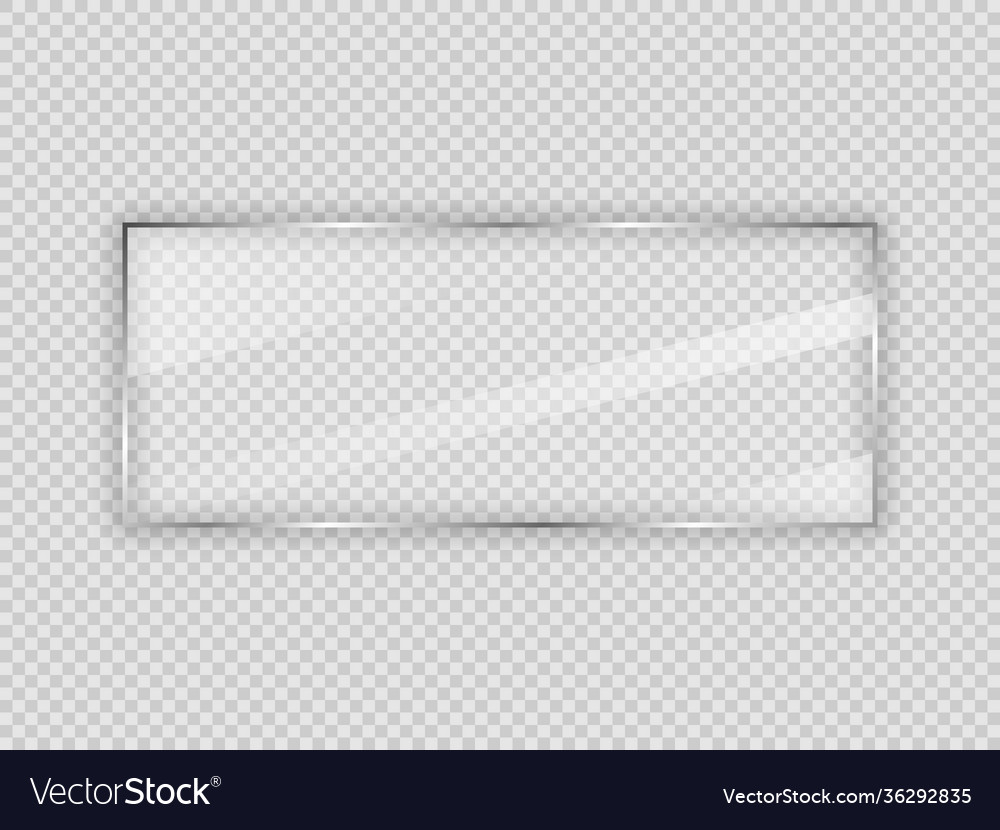 Glass plate in rectangle frame Royalty Free Vector Image