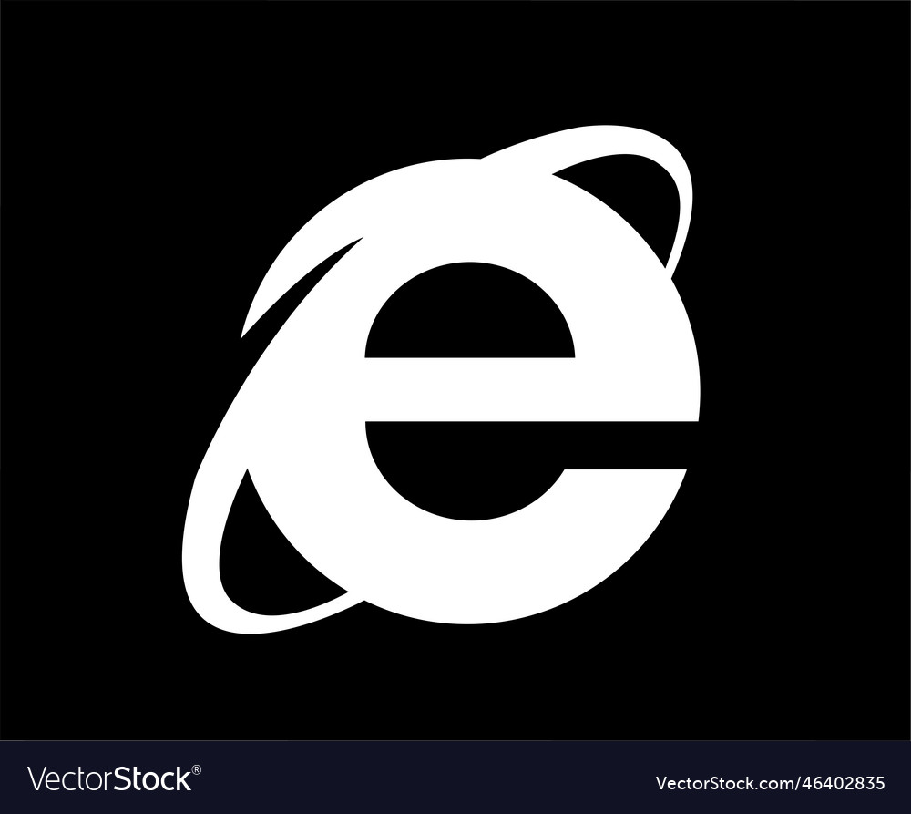 Internet explorer browser logo brand symbol white Vector Image