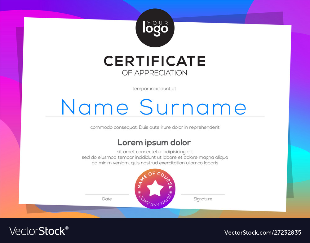 modern certificate appreciation template blank background certificate of appreciation